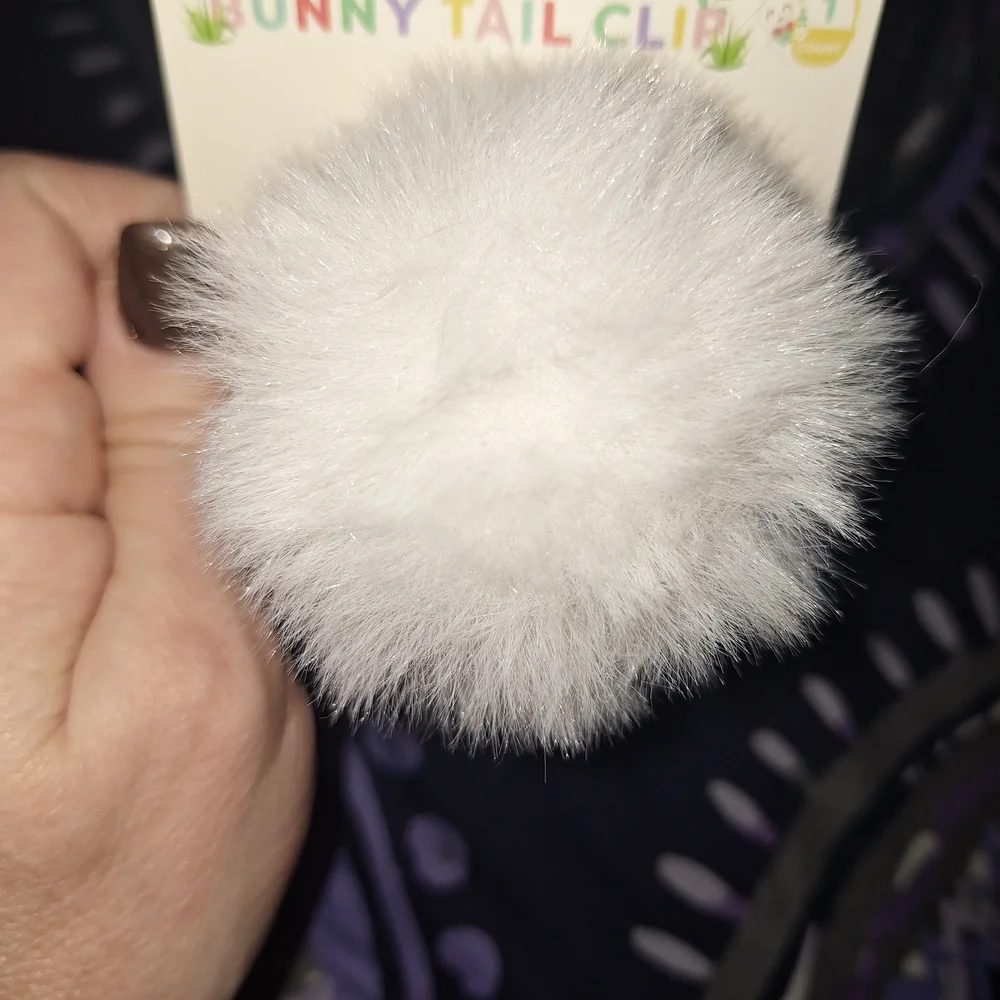 Charming White Bunny Tail Hair Clip